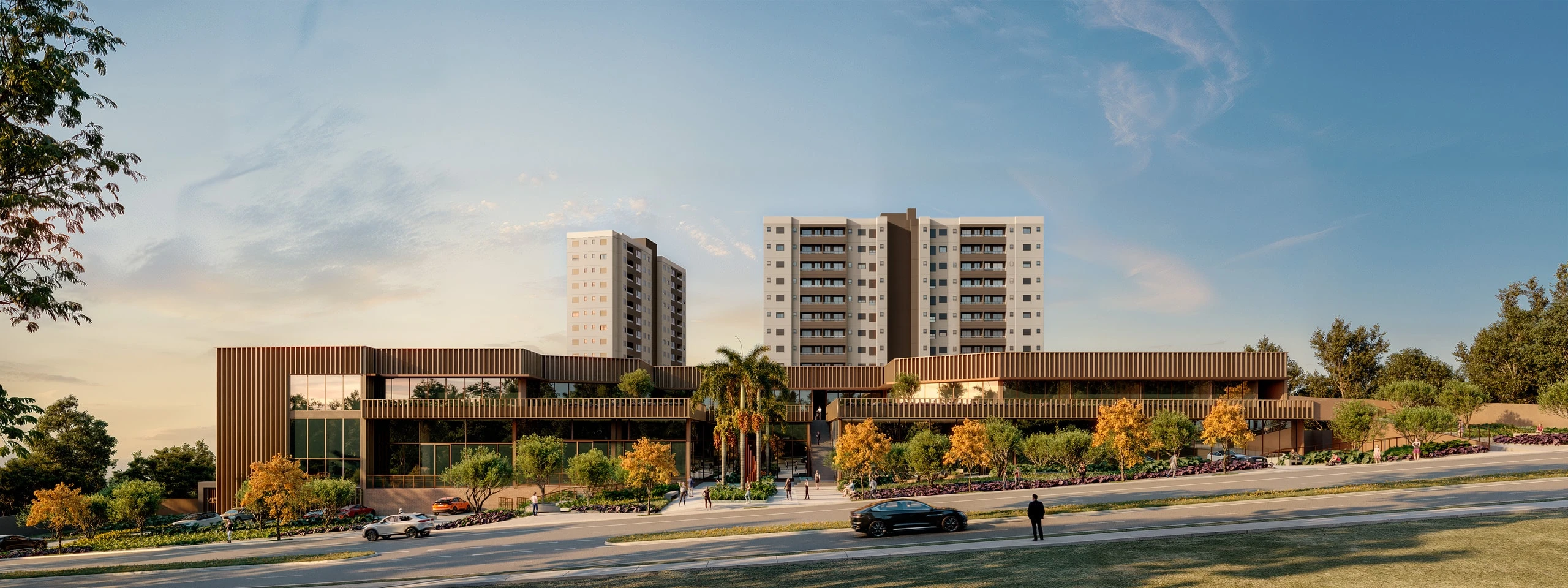 Fachada da frente comercial, o View Open Mall